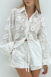 Joskaa Floral Embroidery Long Sleeve Shirt Suits