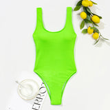 Joskaa One Piece Swimsuit 2024 Sexy Women Swimsuit Solid Swimwear Female Backless Thong Brazilian Monokini Beachwear Bathing Suit