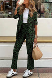 Joskaa Leopard Print Blazer Two-piece Outfit