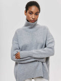 fall brunch outfit 050 Women's New Sweater Loose Half Turtleneck Autumn and Winter Russian Sweater