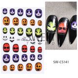 men’s fall fashion 2024 20.24 Million Holy Festival Nail Sticker 3D Cartoon Funny Skull Spider Blood Drop Nail Adhesive Sticker