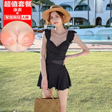 Joskaa One-Piece Swimsuit 2024 Summer New Arrival Best Selling Women's Ladies Conservative Skirt Flab Hiding Slimming Chubby Girl Hot Spring