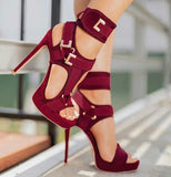 Summer New Style Character Buckle Heel Platform Peep Toe Stiletto Heel Sandals Women's Fashion Sandals