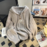 winter outfits men Hooded Sweater Women's Autumn and Winter New Loose Lazy Style Soft Glutinous Drawstring Sweater Pullover Thread Top