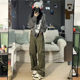 masc outfits American Retro High Street Overalls Men's Straight Wide Leg Casual Pants New Fashion Trendy Ins Trousers