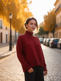 fall brunch outfit 050 Women's New Sweater Loose Half Turtleneck Autumn and Winter Russian Sweater