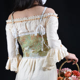 duo costume ideas Yarn-Dyed Jacquard Peony Lace Shoulder Strap Internet Celebrity Versatile Front Strap Bra