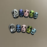 Joskaa men’s fall fashion 2024 Halloween Manicure Pumpkin Head Skull Ghost Ghost Funny Handmade Wear Nail Nail Patch Detachable