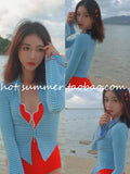 Joskaa Japanese Fresh Lolita Young Adult Young-Looking Blue Plaid Summer Sexy Suspenders Backless Slimming Hot Spring One-Piece Swimsuit Women