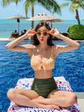 Joskaa Bikini Swimsuit Female Summer 2024 New Arrival South Korea Covering Belly Thin Sexy Little Chest Gathered Separates Beach Swimsuit