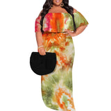 Women's Fashion Elegant Casual Printed Black plus Size Dress