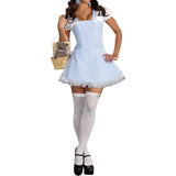 Joskaa dress to impress codes Halloween Costume Wizard of Oz Dorothy Blue Plaid Dress Fairy Tale Costume Double Ponytail Skirt