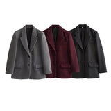 winter outfits men 2024 Autumn Suit Jacket with Shoulder Pad Casual Women's Jacket