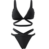 Joskaa Korea 2024 New Swimsuit Women's Summer Bikini Steel Bracket Small Chest Gathered Ins Black Sexy Hot Spring Swimwear