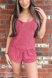 Joskaa Ribbed Knit Cami Vest Shorts Set