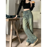 Joskaa Y2k Baggy Wide Leg Jeans Women Vintage Streetwear Washed Denim Pants Grunge Basic Slouchy Blue Trousers Femme Spring