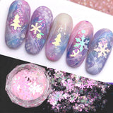 Joskaa Iridescent Snowflakes Nail Glitter Sequins Mixed AB Chunky Paillette Winter Slices Spangles DIY Decoration Manicure Flakes LYS47