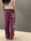 Back To School Joskaa Baggy Sweatpants Women Y2K Fashion Letter Print Zip Korean Wide Leg Jogging Pants Streetwear Casual Mujer Sport Trousers