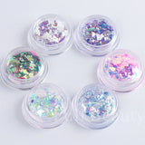 Joskaa 1 Box Iridescent Opal Nail Flakes Aurora Mirror Shimmer Irregular Nail Art Paillettes Glitters Gel Polish Manicure Sequins LYJG