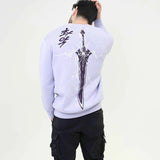 Back To School Joskaa 2024 Fall Fashion  Men Women High Street Fashion Clothing Y2k Anime Demon Pattern Oversized Pullover Sweater Harajuku Retro O-Neck Sweater Women