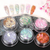 Joskaa Crystal Aurora Nail Glitter Flakes Irregular Mermaid Fire Opal Sequins Spring Iridescent Paillettes Sparkle Manicure Decor LYMH