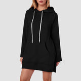 Joskaa Women'S Spring Casual Hoodie Dress Fashion Solid Color Hoodie With Pockets Long Sleeve Pullover Sweatshirts For Women Loose Fit