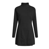 Joskaa Women Autumn And Winter Slim Long Sleeved Knitted Dress Solid Color Slim European Sexy Temperament Sweater Dress Plus Size