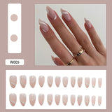 Joskaa Christmas manicure  Fall nails back to school W002-W040 High Appearance False Nails 24pcs Per Box Detachable and Wearable Fake Nails Equipped with Glue