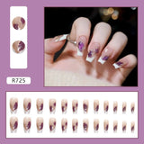 Joskaa Christmas manicure   Fall nails back to school R681-R760 High Appearance False Nails 24pcs Per Box Detachable and Wearable Fake Nails Equipped with Glue