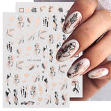 Joskaa 3D Holographic Abstract Strips Nail Stickers Bronzing Geometry Heart Adhesive Slider Nail Art Decals 2024 Manicure Tips LYSTZ-SJ