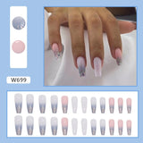 Joskaa Christmas manicure    Fall nails back to school W681-W720 24pcs/Box High Appearance Fake Nails Detachable and Wearable Equipped with Glue