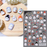 Joskaa 3D Halloween Ghost Skull Nail Art Stickers Cute Pumpkin Spider Web Design Adhesive Cartoon Nail Decals Sliders Decor Manicure