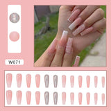 Joskaa Christmas manicure   Fall nails back to school W041-W080 High Appearance False Nails 24pcs Per Box Detachable and Wearable Fake Nails Equipped with Glue