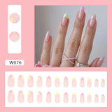 Joskaa Christmas manicure   Fall nails back to school W041-W080 High Appearance False Nails 24pcs Per Box Detachable and Wearable Fake Nails Equipped with Glue