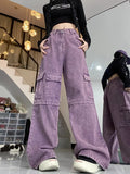 Joskaa Oversize American High Waisted Cargo Pants for Women Y2k Loose Wide Leg  2024 Autumn New Multiple Pockets Trousers