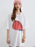 Back To School Joskaa Cotton Kawaii Strawberry Graphic T Shirts Y2k Streetwear Oversized Funny Short Sleeve Summer White Tops Cutecore Clothes