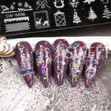 Joskaa Christmas Cute Anime Nail Stamping Plate Winter Snowflakes Sweater Elk Design Painting Stencil Tools DIY Decoration Image LYSW-M