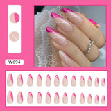 Joskaa Christmas manicure    Fall nails back to school W681-W720 24pcs/Box High Appearance Fake Nails Detachable and Wearable Equipped with Glue