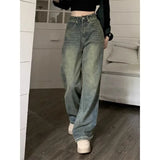 Joskaa Y2k Baggy Wide Leg Jeans Women Vintage Streetwear Washed Denim Pants Grunge Basic Slouchy Blue Trousers Femme Spring