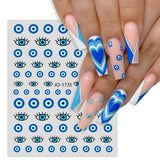 Joskaa Blue Evil Eyes Nail Art Stickers 3D Abstract Totem Eye Series Charms Adhesive Decals DIY Design Polish Manicure Decorations LYJO