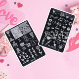 Joskaa Nail Art Stamping Plate Y2K Love Heart Designs Geometry Flower Drawing Printing Stamp Templates Nail Charm Mold Stencil Tools