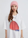 Back To School Joskaa Cotton Kawaii Strawberry Graphic T Shirts Y2k Streetwear Oversized Funny Short Sleeve Summer White Tops Cutecore Clothes