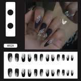 Joskaa Christmas manicure  Fall nails back to school W002-W040 High Appearance False Nails 24pcs Per Box Detachable and Wearable Fake Nails Equipped with Glue