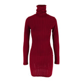 Joskaa Women'S Pullover Sweater Dress Long Sleeve Turtle Neck Cute Ribbed Knit Bodycon Mini Short Dress V Neck Dresses For Women Sexy