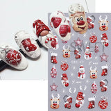 Joskaa Christmas Cartoon Nail Stickers Santa Claus Snowman Gloves Self Adhesive Sliders Nail Decals Snowflake Manicure Art  Decoration