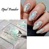 Joskaa Aurora Nail Art Glitter Opal Powder Iridescent Mermaid Sequins Irregular Flake Sparkle Acrylic Gel Polish Nail Decorations LYJDP