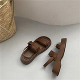 JOSKAA 2024 New Gladiator Summer Sandals Fashion Platform Flats Elegant Open Toe Ankle Strap Dress Shoes