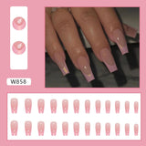 Joskaa Christmas manicure   Fall nails back to school W841- W880 24pcs False Nails Tips with Glitter Design Press on Stick-on Nail Tips for Women and Girls