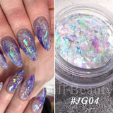 Joskaa 1 Box Iridescent Opal Nail Flakes Aurora Mirror Shimmer Irregular Nail Art Paillettes Glitters Gel Polish Manicure Sequins LYJG