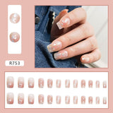 Joskaa Christmas manicure   Fall nails back to school R681-R760 High Appearance False Nails 24pcs Per Box Detachable and Wearable Fake Nails Equipped with Glue